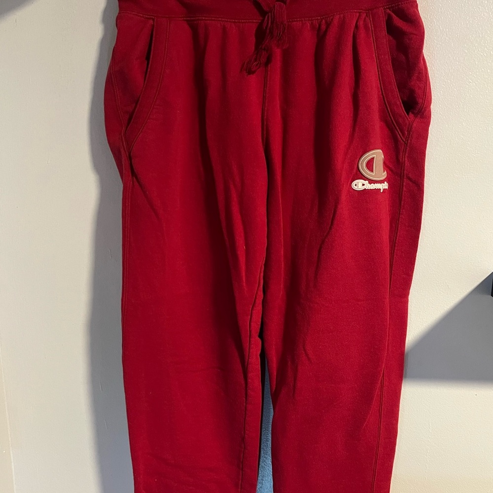 Red Champion Sweatpants